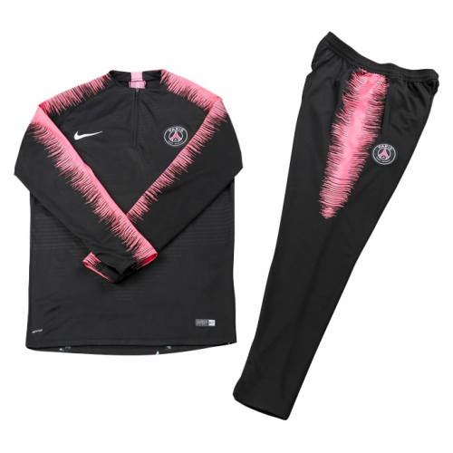 Kids PSG Air Jordan 18/19 Sweat Top Tracksuit Strike Black With Pants